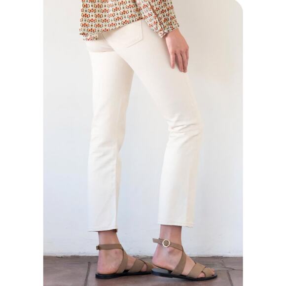 R13 Women's Kick Fit Flare Ankle Jeans Mid Rise Size 28 Kent Ecru Ivory - Picture 2 of 13